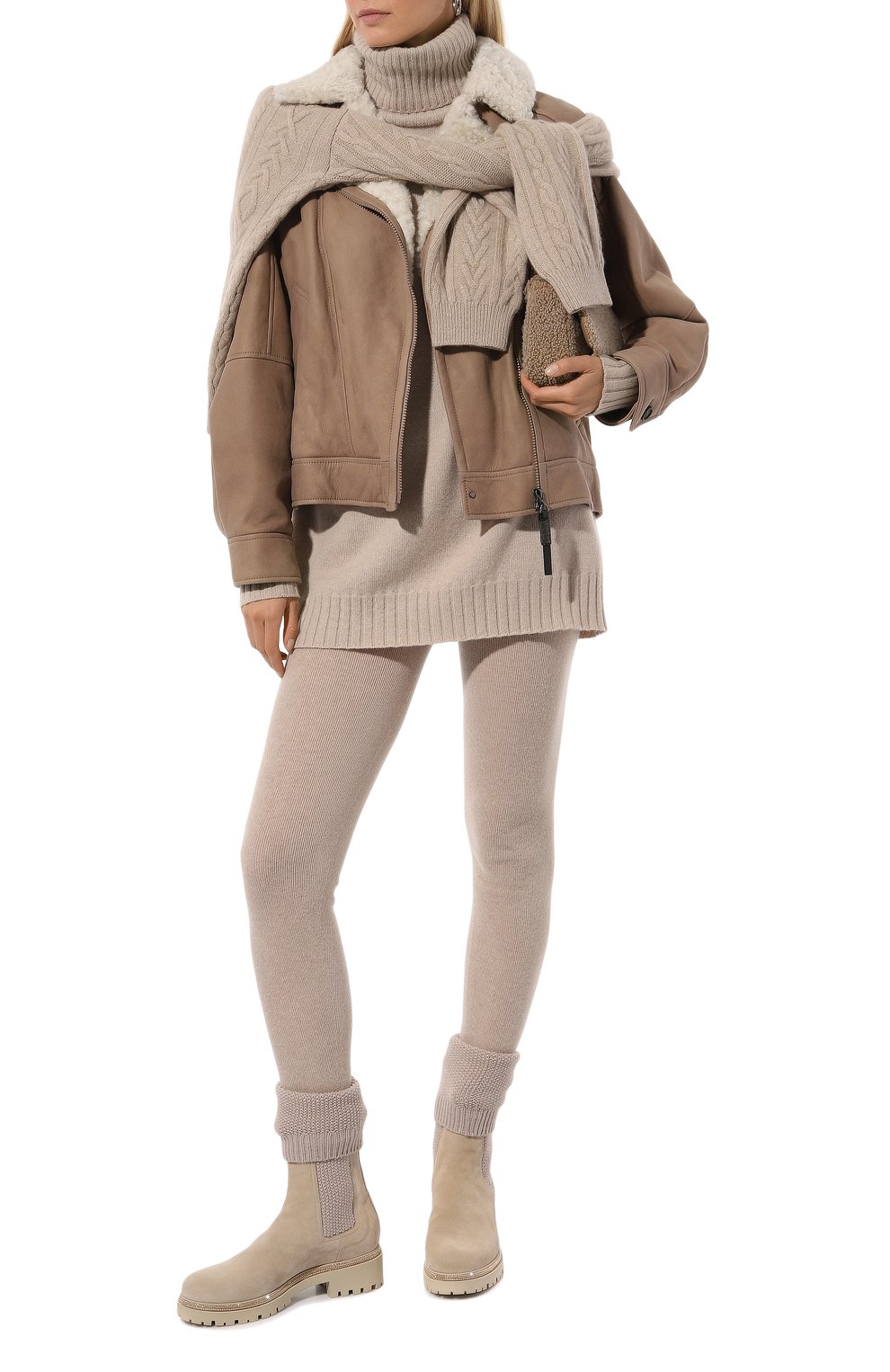 Кашемировые легинсы MVST светло-бежевого цвета по цене 99750 руб., арт. TSA05PM/2533, фото 2 Кашемировые легинсы MVST, арт. TSA05PM/2533, фото 2