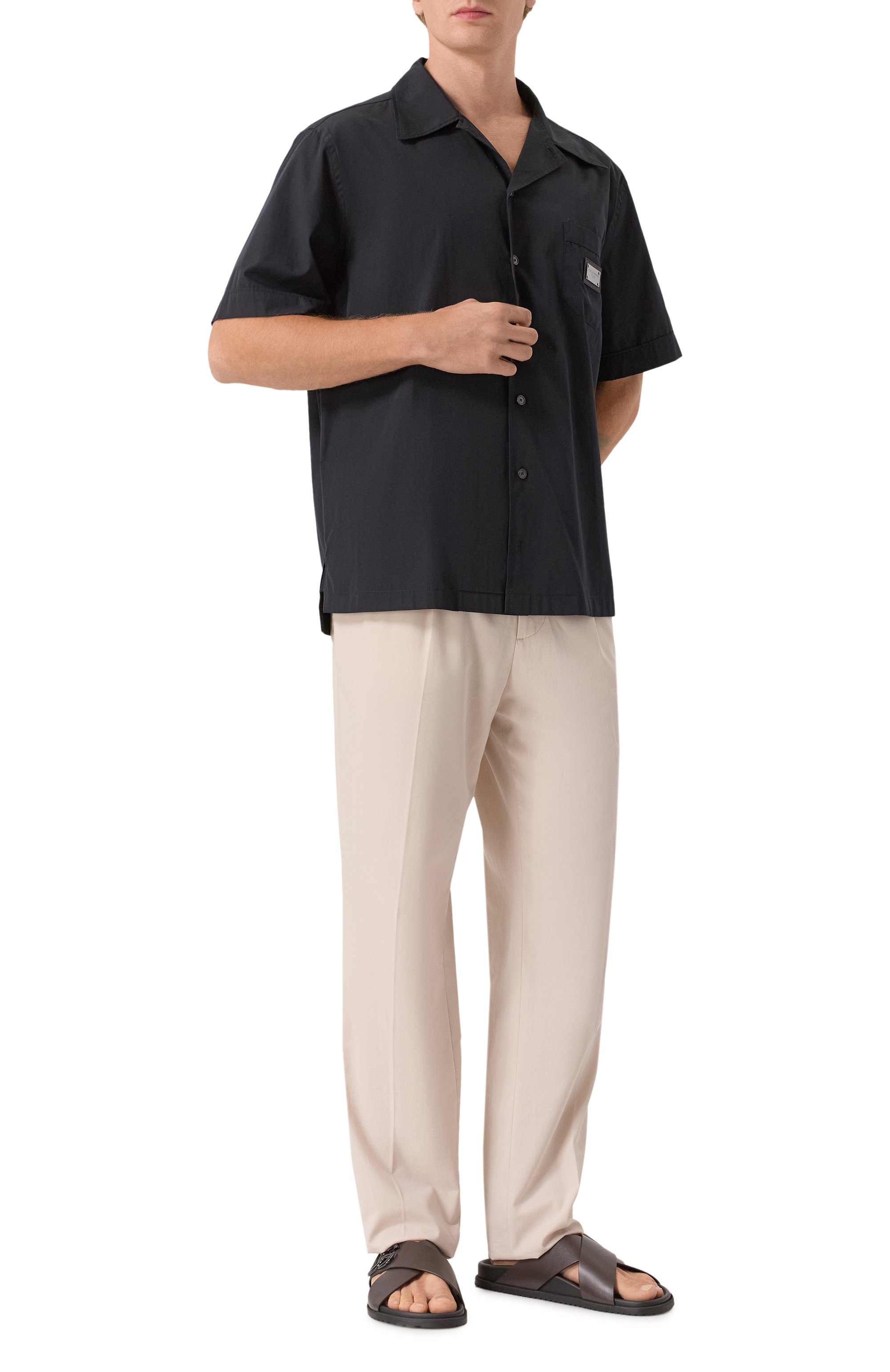 Кожаные шлепанцы DOLCE & GABBANA, арт. A80525/A9Q67, фото 2