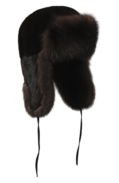 Мужская меховая шапка-ушанка селин из норки и соболя FURLAND, арт. 0090925610011300000