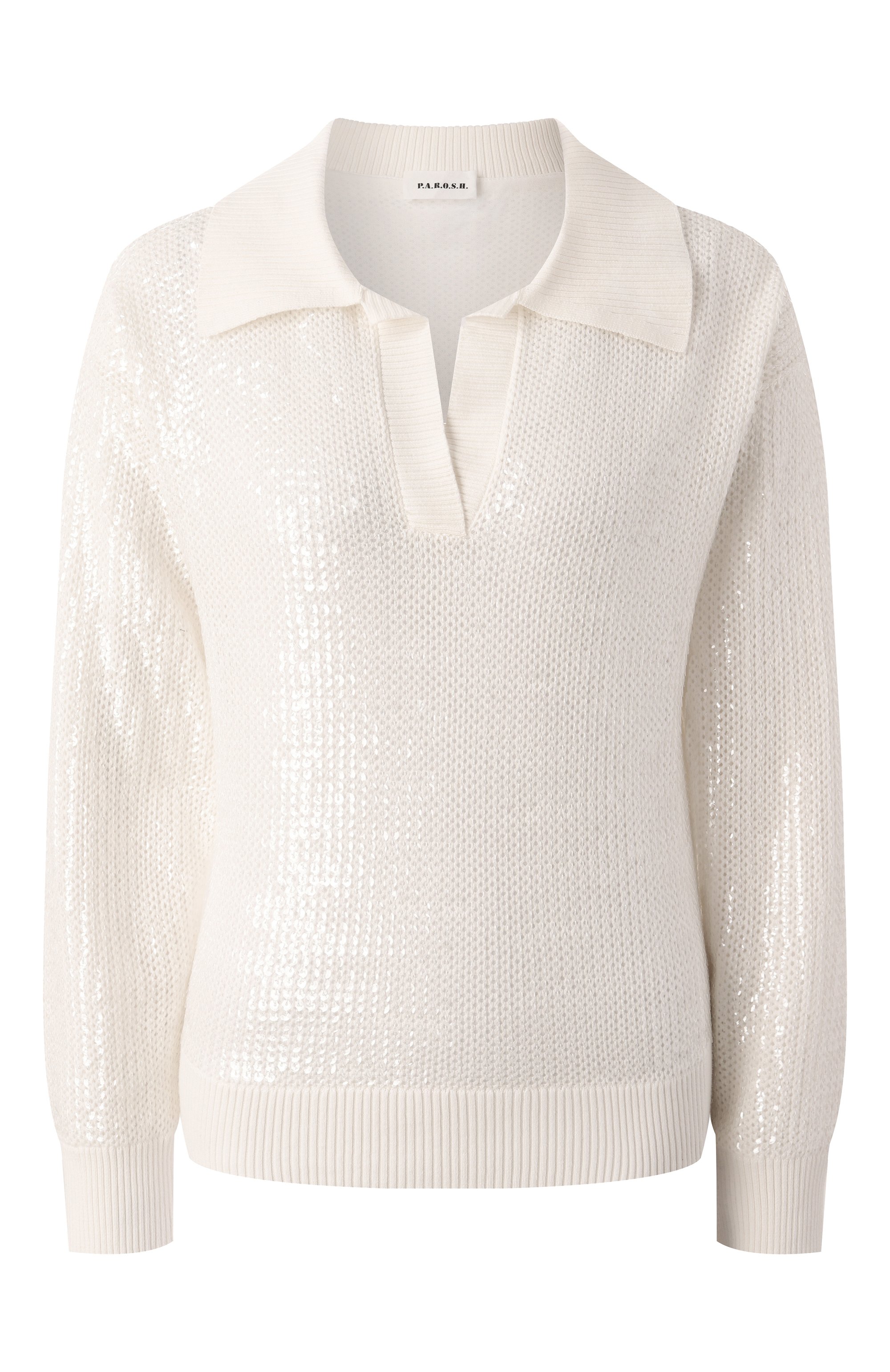 Хлопковый пуловер с отделкой пайетками P.A.R.O.S.H., арт. D540858, фото 1