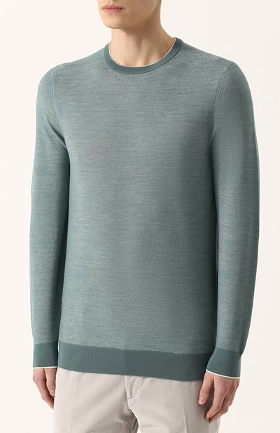 Кашемировый джемпер LORO PIANA зеленого цвета по цене 116000 руб., арт. FAF6086, фото 3 Кашемировый джемпер LORO PIANA, арт. FAF6086, фото 3