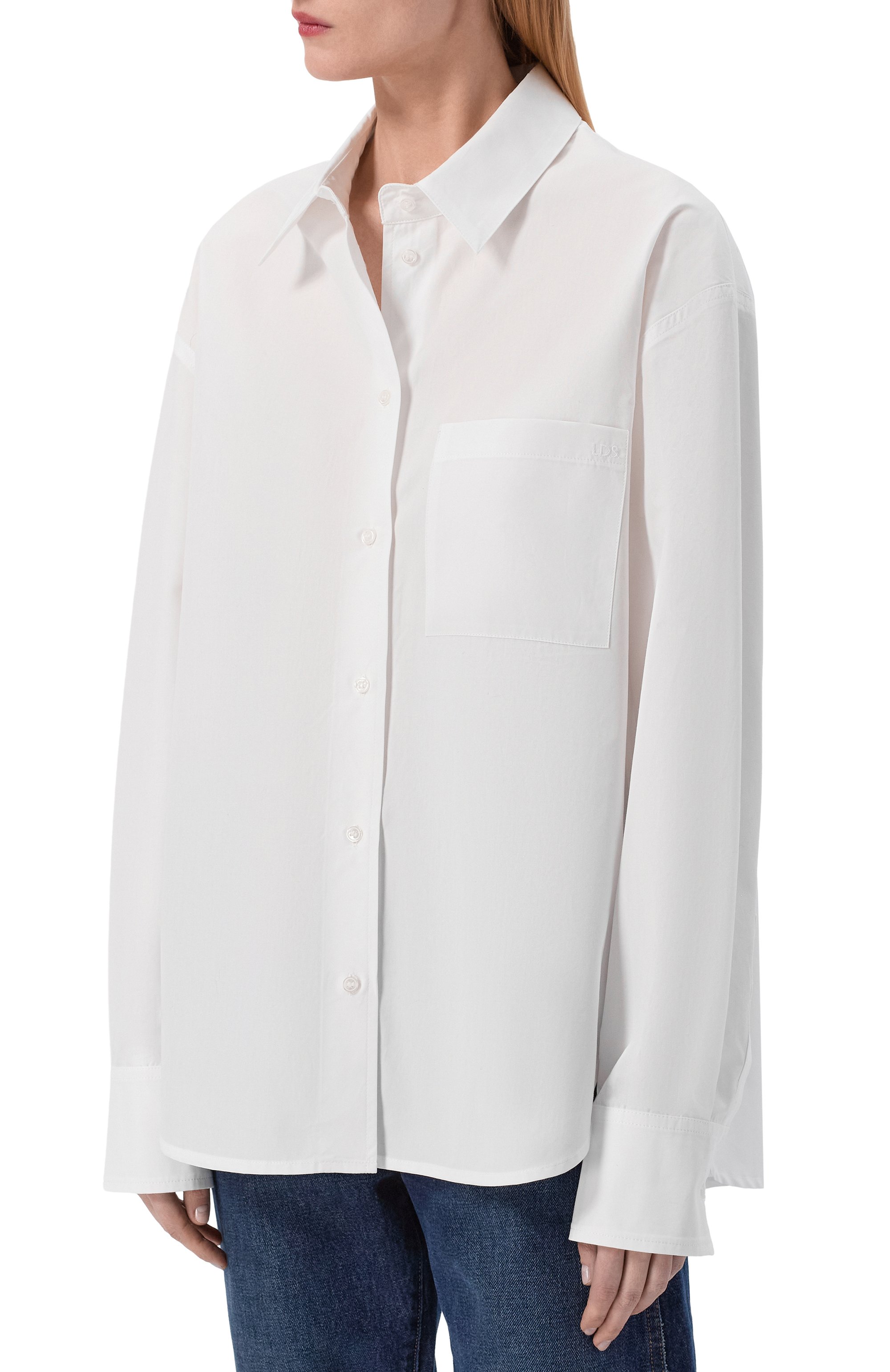 Хлопковая рубашка LOULOU DE SAISON белого цвета по цене 31350 руб., арт. LEE, фото 3 Хлопковая рубашка LOULOU DE SAISON, арт. LEE, фото 3