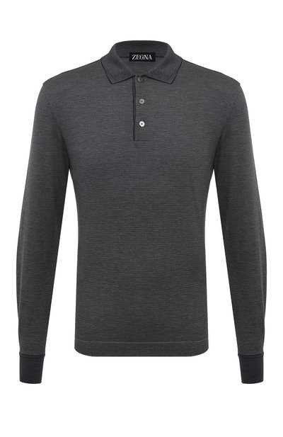 Мужское поло из хлопка и шелка ZEGNA, арт. UC381A6/C748