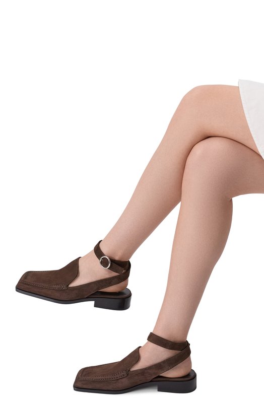 Сандалии из нубука Alaia AA3L1001I111 Коричневый  AA3L1001I111 Фото 2