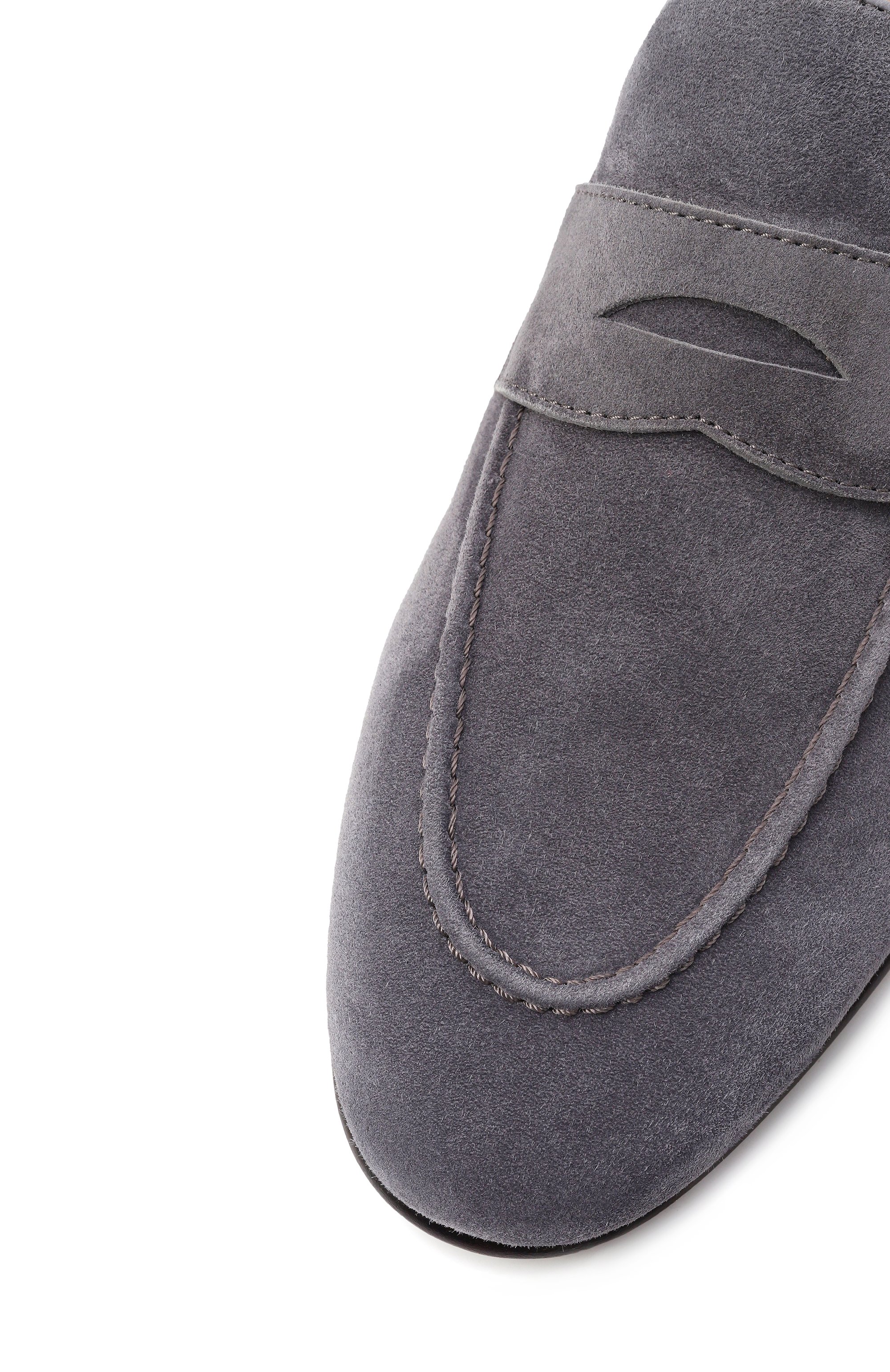 Замшевые пенни-лоферы BRUNELLO CUCINELLI темно-серого цвета по цене 120500 руб., арт. MZUCAHG730, фото 7 Замшевые пенни-лоферы BRUNELLO CUCINELLI, арт. MZUCAHG730, фото 7