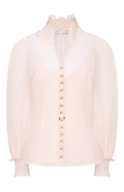 Женская блузка изо льна и шелка ZIMMERMANN, арт. 7121TC261