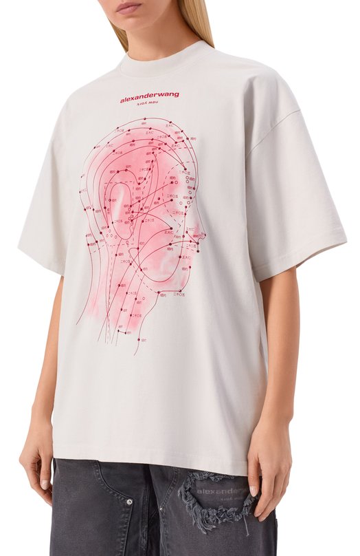 Хлопковая футболка Alexander Wang UCC2261886 Белый  UCC2261886 Фото 3