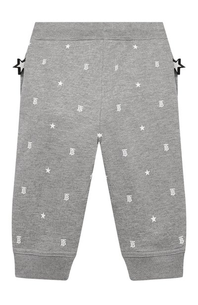 Хлопковые джоггеры BURBERRY серого цвета по цене 15450 руб., арт. 8038507, фото 2 Хлопковые джоггеры BURBERRY, арт. 8038507, фото 2