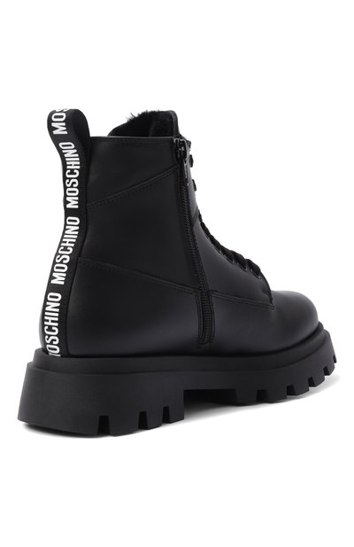 Кожаные ботинки MOSCHINO черного цвета по цене 42900 руб., арт. 84276/VAR2, фото 3 Кожаные ботинки MOSCHINO, арт. 84276/VAR2, фото 3