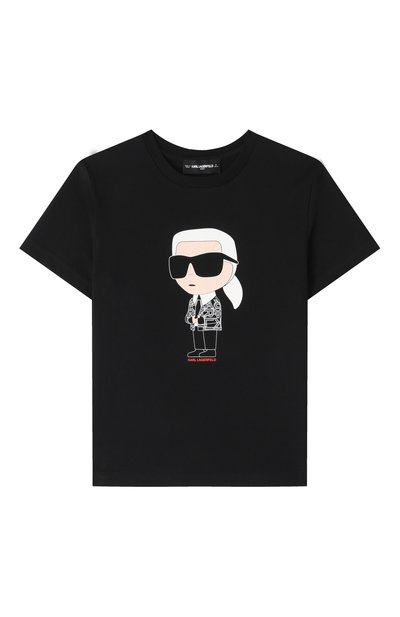 Хлопковая футболка KARL LAGERFELD KIDS, арт. Z30438