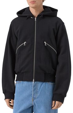 Мужской хлопковая толстовка DRIES VAN NOTEN черного цвета, арт. 251-021161-1610 | Фото 3 (Рукава: Длинные; Длина (для топов): Стандартные; Мужское Кросс-КТ: Толстовка-одежда; Стили: Кэжуэл; Материал внешний: Хлопок; Автоматизация ТО: Проставлено; Автоматизация состава: Проставлено)