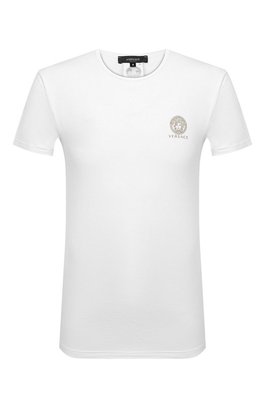 Хлопковая футболка Versace AUU01005/A232741 Белый AUU01005/A232741