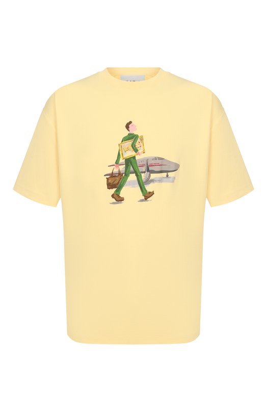 Хлопковая футболка Drole De Monsieur J-TS290-C0002-LYL Жёлтый J-TS290-C0002-LYL