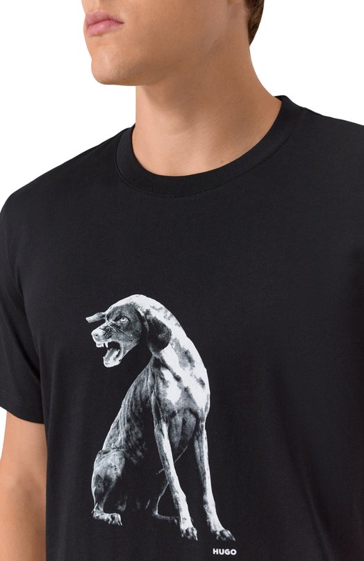 Хлопковая футболка HUGO 50548557 Чёрный  50548557 Фото 5