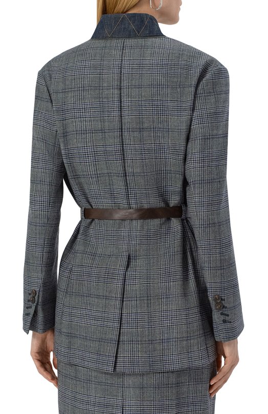 Шерстяной жакет Brunello Cucinelli M0W077127P Синий  M0W077127P Фото 4