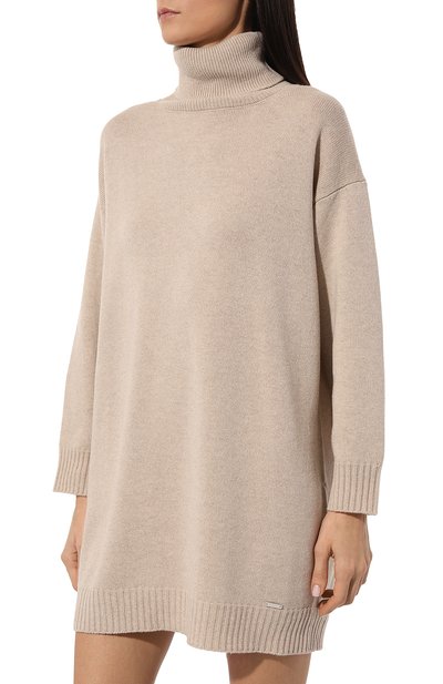 Кашемировое платье KITON бежевого цвета по цене 174500 руб., арт. D54715, фото 3 Кашемировое платье KITON, арт. D54715, фото 3