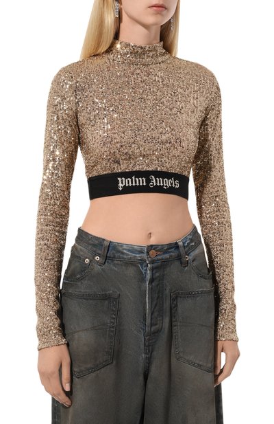 Топ с отделкой пайетками PALM ANGELS, арт. PWAD067F24FAB001, фото 3