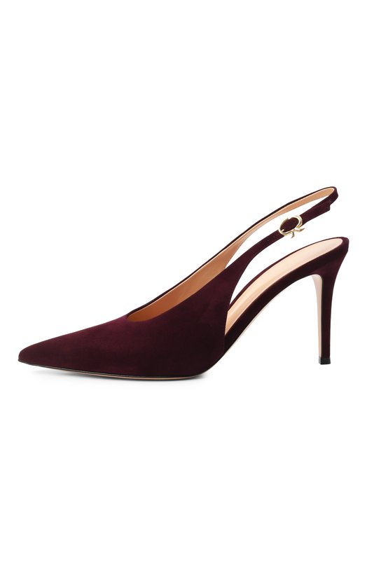 Замшевые туфли Robbie Sling 85 Gianvito Rossi G95461.85RIC.CAMB0UR Бордовый  G95461.85RIC.CAMB0UR Фото 4