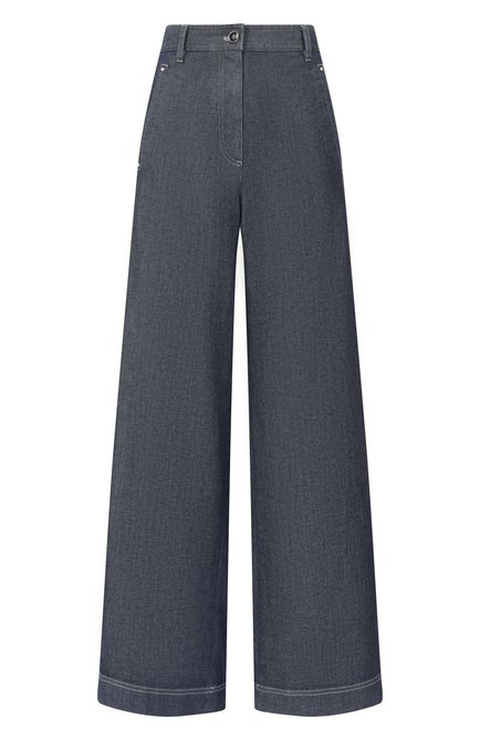 Женские джинсы GIORGIO ARMANI синего цвета, арт. GW000934/AF15303 | Фото 1 (Драгоценные камни: Проставлено; Материал внешний: Хлопок; Длина (брюки, джинсы): Удлиненные; Материал сплава: Проставлено)