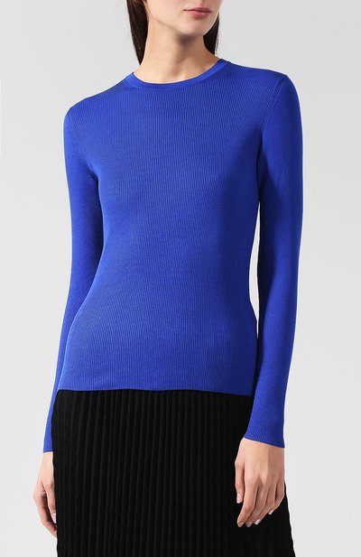 Однотонный шелковый пуловер с круглым вырезом RALPH LAUREN, арт. 290710200, фото 3