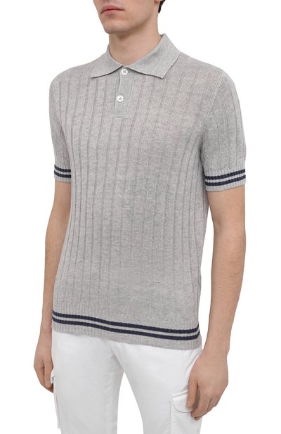 Поло изо льна и хлопка BRUNELLO CUCINELLI, арт. M2L703305, фото 3