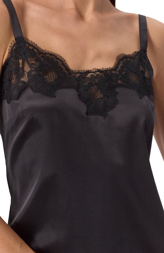 Топ из шелка и хлопка Dolce & Gabbana 07A00T/0N013 Чёрный  07A00T/0N013 Фото 5