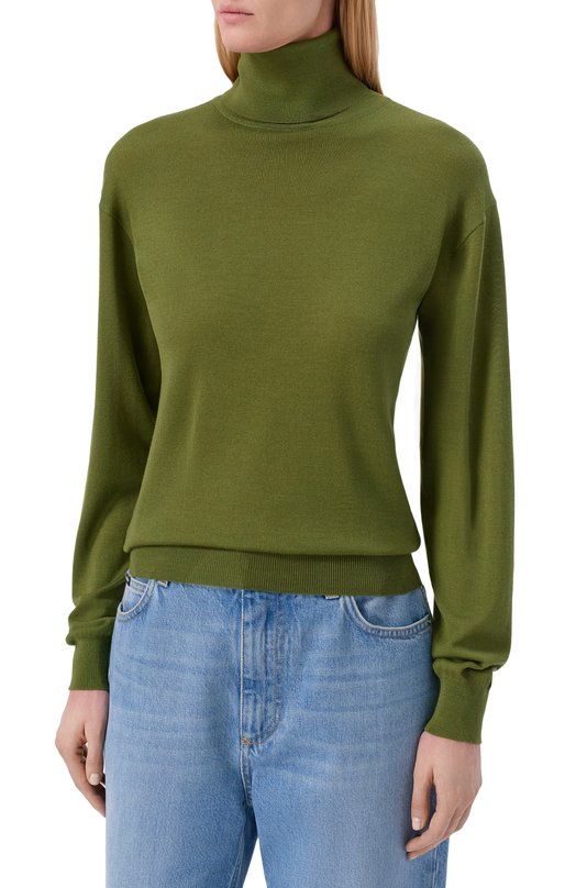 Водолазка из шерсти и кашемира Saint Laurent 840802/YAPK2 Зелёный  840802/YAPK2 Фото 3
