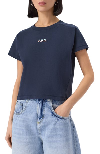 Хлопковая футболка a.p.c. x asics A.P.C., арт. C0EAV-F26454, фото 3