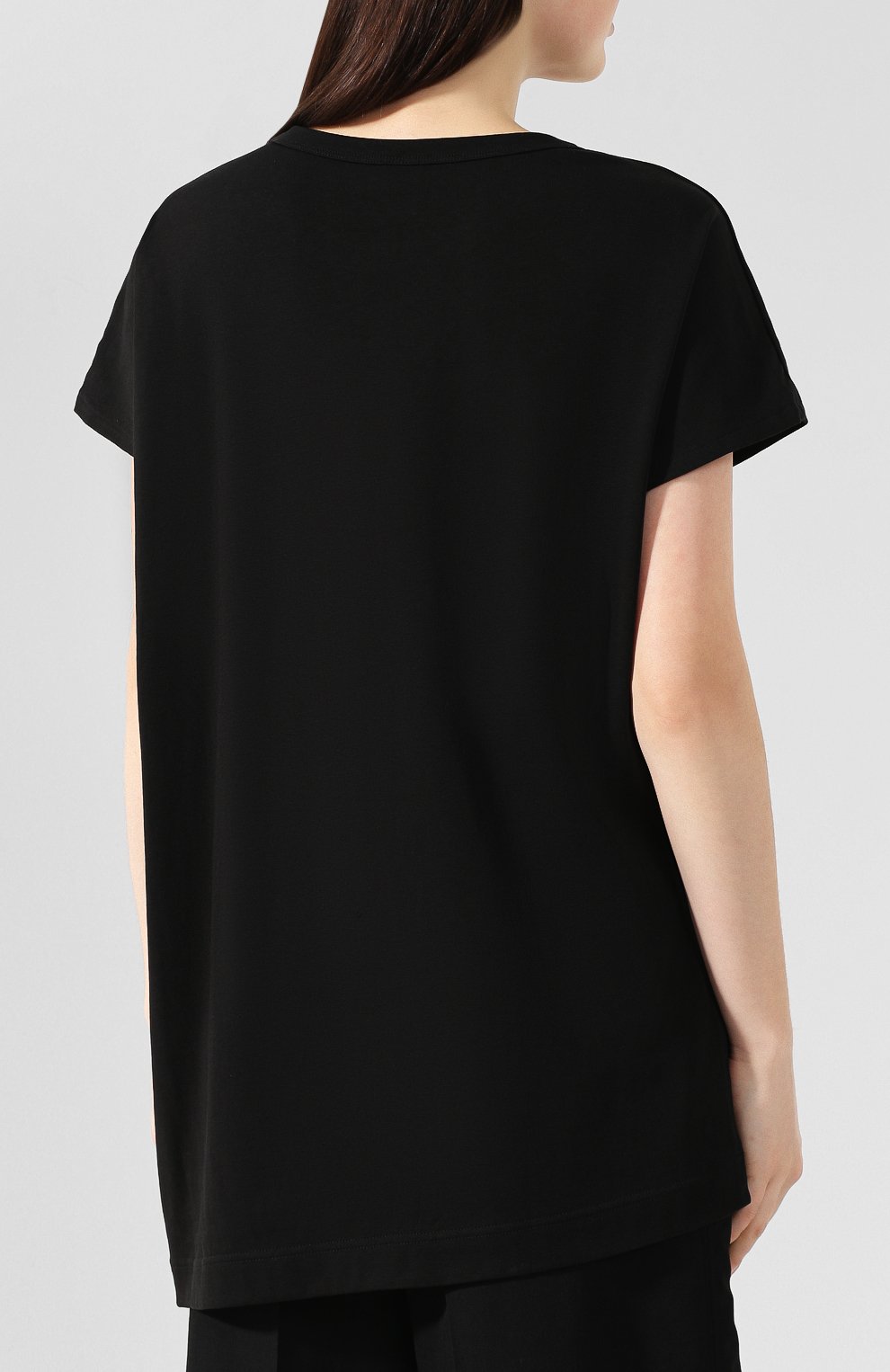 Хлопковая футболка YOHJI YAMAMOTO черного цвета по цене 25850 руб., арт. YJ-T22-678, фото 4 Хлопковая футболка YOHJI YAMAMOTO, арт. YJ-T22-678, фото 4