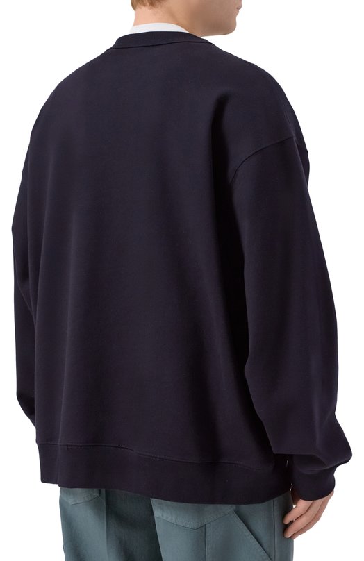Хлопковый свитшот Dries Van Noten 021162-2611-509 Синий  021162-2611-509 Фото 4