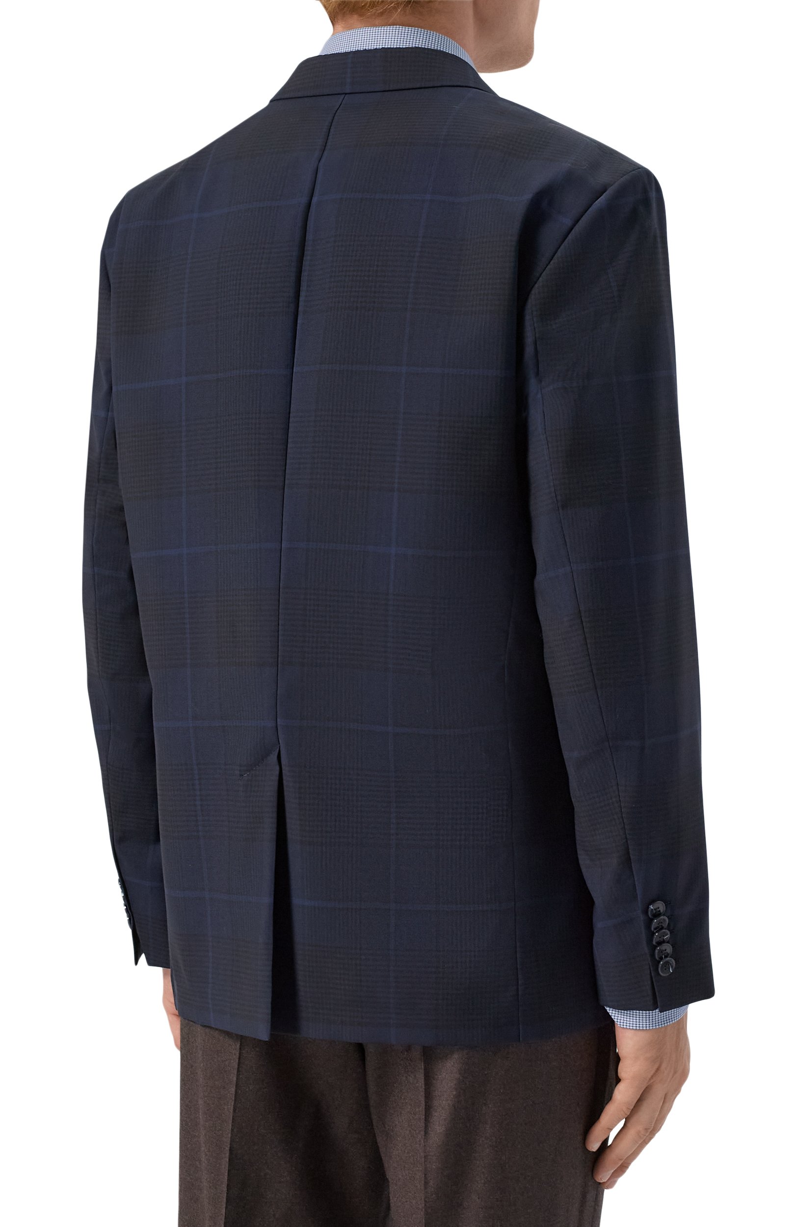 Шерстяной пиджак HUGO темно-синего цвета по цене 52050 руб., арт. 50569205, фото 4 Шерстяной пиджак HUGO, арт. 50569205, фото 4