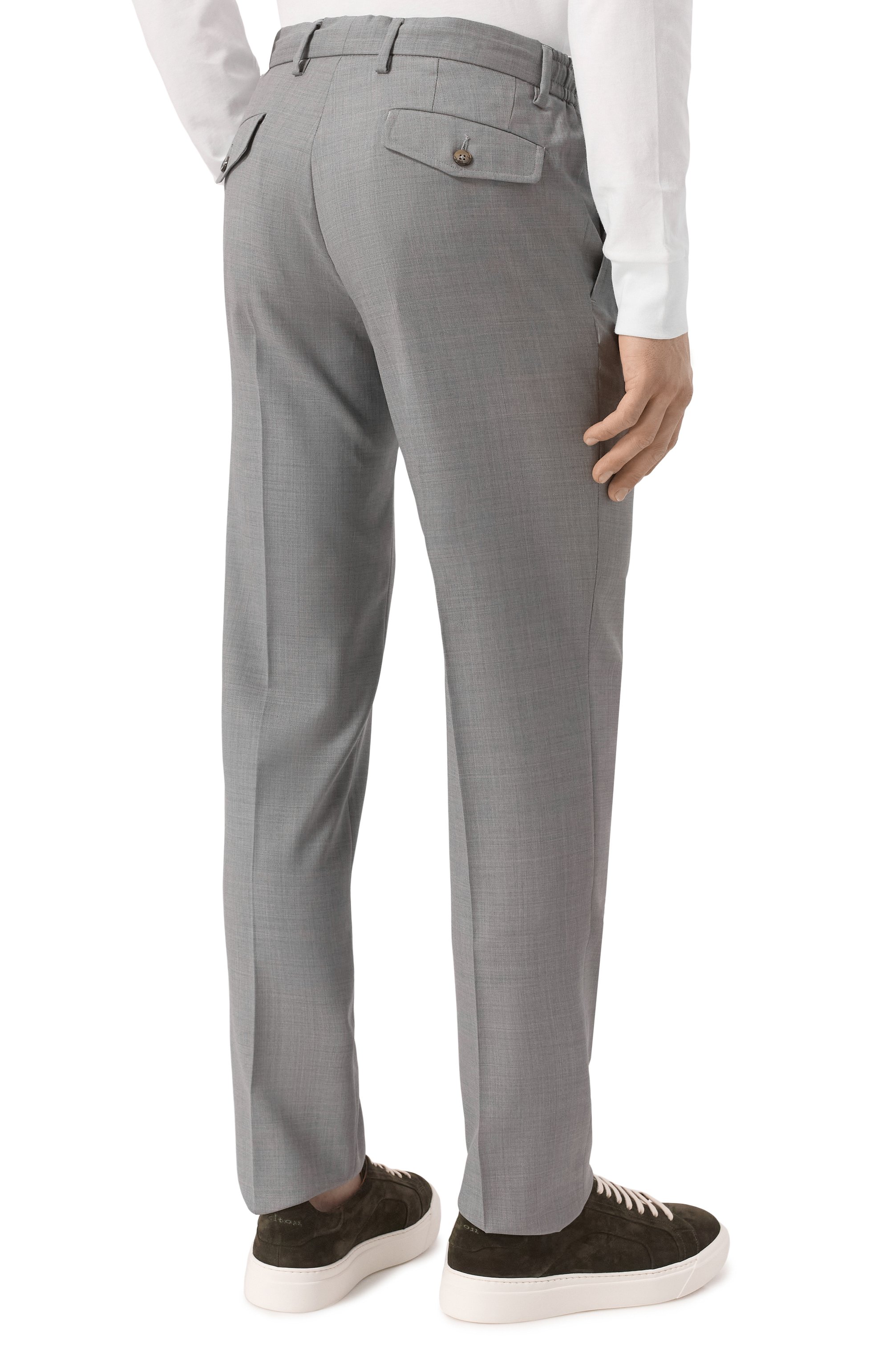 Шерстяные брюки L.B.M. 1911 серого цвета по цене 39950 руб., арт. 8446/54246, фото 4 Шерстяные брюки L.B.M. 1911, арт. 8446/54246, фото 4