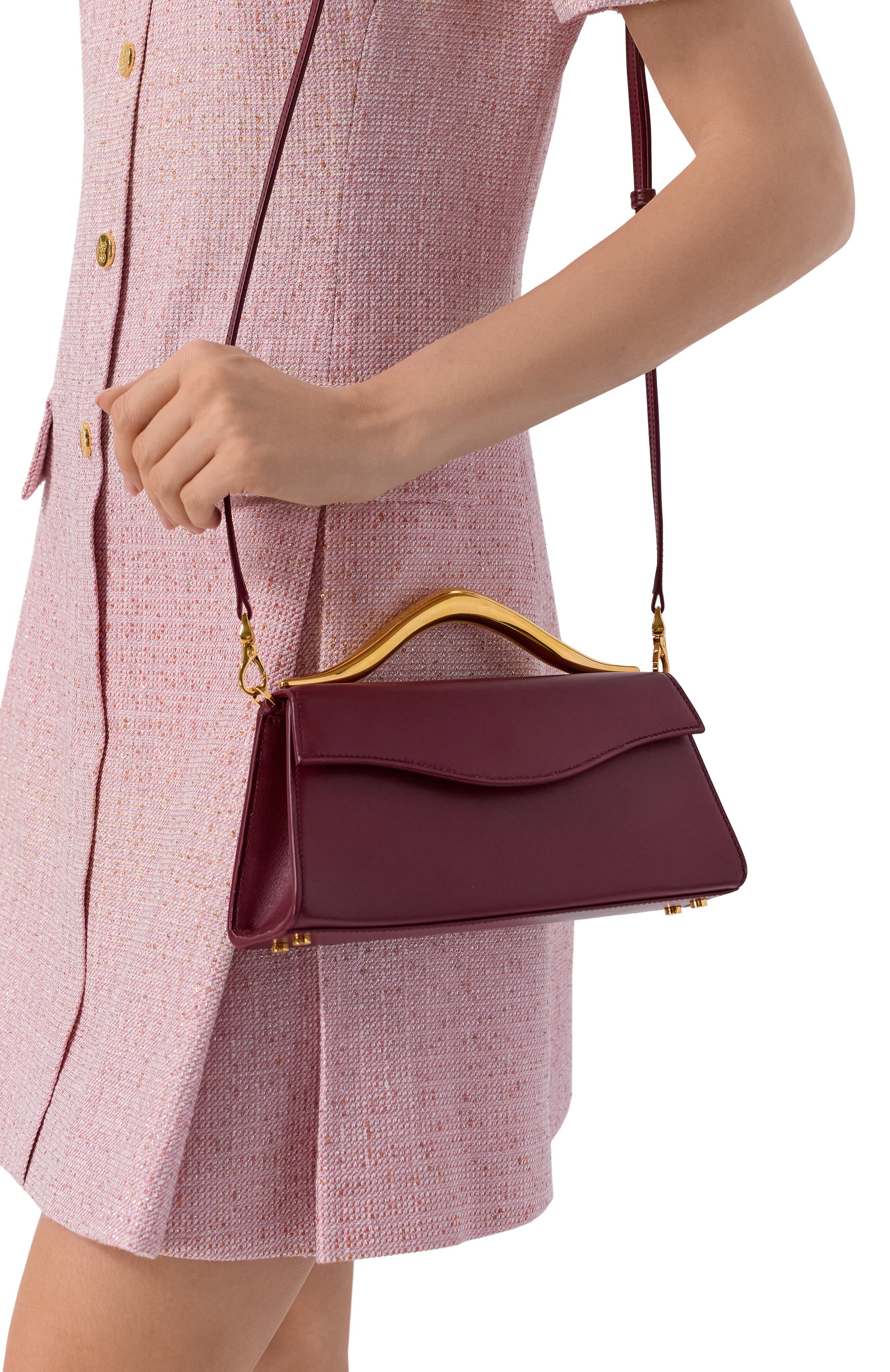 Сумка the petit wave ELIE SAAB бордового цвета по цене 214500 руб., арт. B0010NW26/NL006, фото 2 Сумка the petit wave ELIE SAAB, арт. B0010NW26/NL006, фото 2