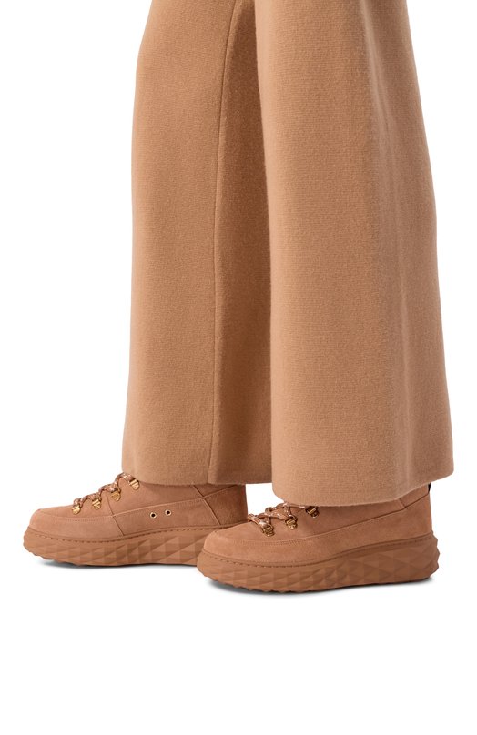 Замшевые кроссовки Diamond Maxi Hike Jimmy Choo DIAM0NDMAXIHIKEFSVV Бежевый  DIAM0NDMAXIHIKEFSVV Фото 2