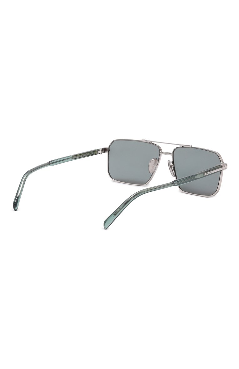 Мужские солнцезащитные очки PRADA зеленого цвета, арт. A57S-1BC10G | Фото 3 (Нос: Не проставлено; Региональные ограничения белый список (Axapta Mercury): Не проставлено; Кросс-КТ: С/з-мужское; Тип очков: С/з; Материал: Металл; Оптика Гендер: оптика-мужское; Очки форма: Авиаторы)