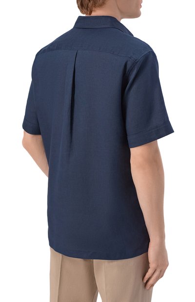 Льняная рубашка DOLCE & GABBANA темно-синего цвета по цене 89950 руб., арт. G5KE1Z/GK297, фото 4 Льняная рубашка DOLCE & GABBANA, арт. G5KE1Z/GK297, фото 4