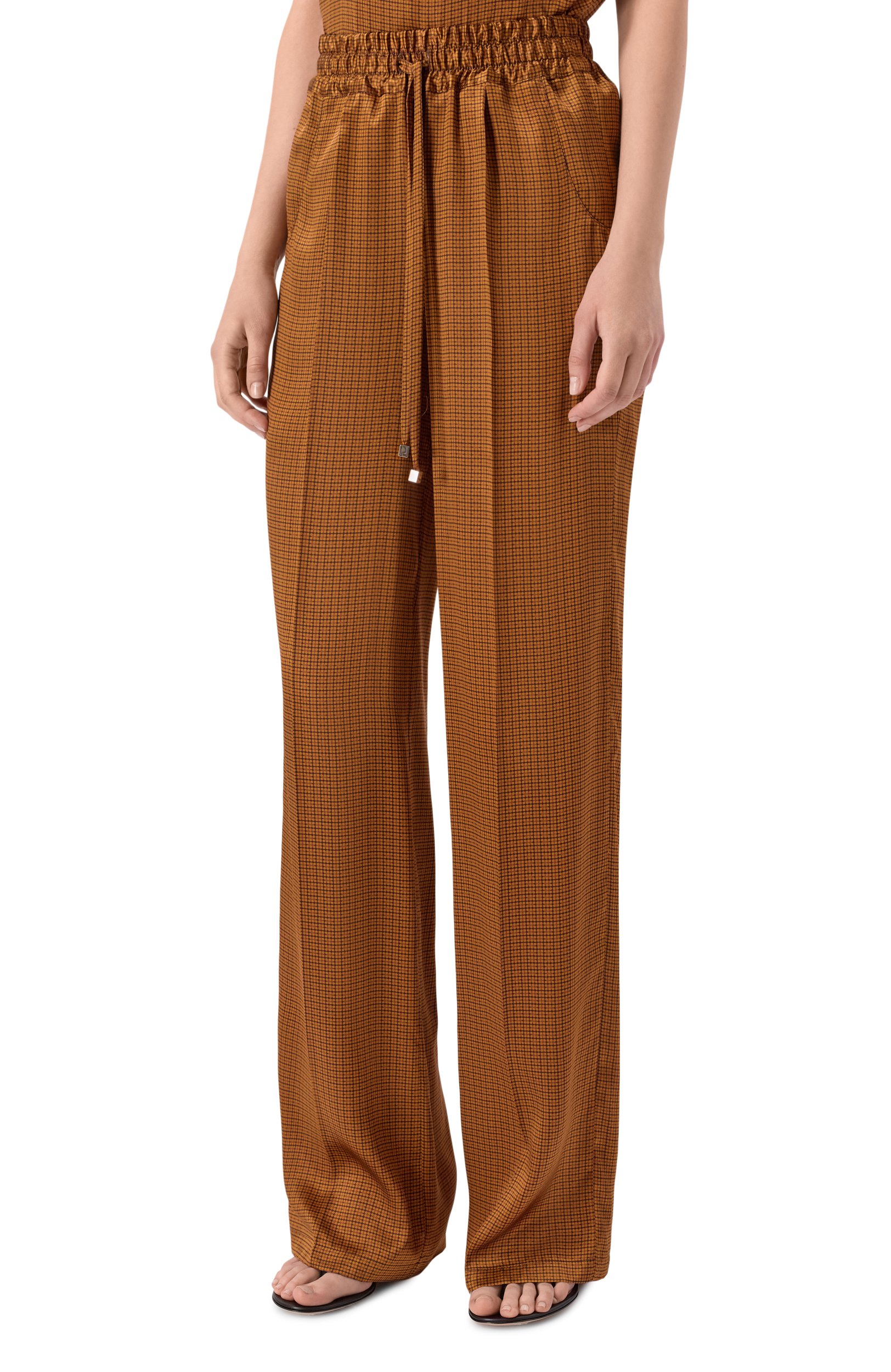 Атласные брюки KITON светло-коричневого цвета по цене 175000 руб., арт. D48122K0584I, фото 3 Атласные брюки KITON, арт. D48122K0584I, фото 3