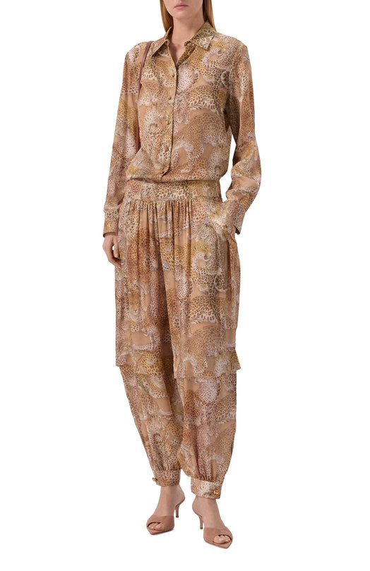 Шелковые брюки Zimmermann 6971PC261 Леопардовый  6971PC261 Фото 2