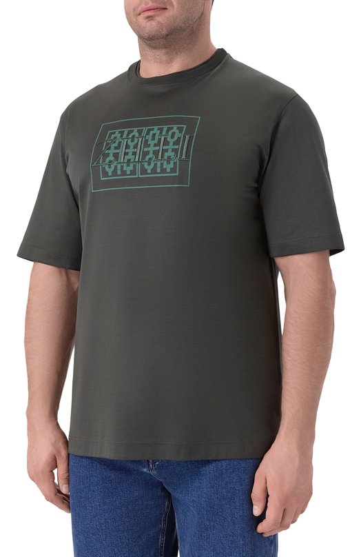 Хлопковая футболка Zilli TSR030M0100VZMRB0 Зелёный  TSR030M0100VZMRB0 Фото 3