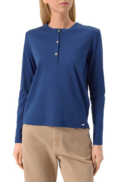 Хлопковый лонгслив-хенли KITON, арт. D58438H0805117, фото 3