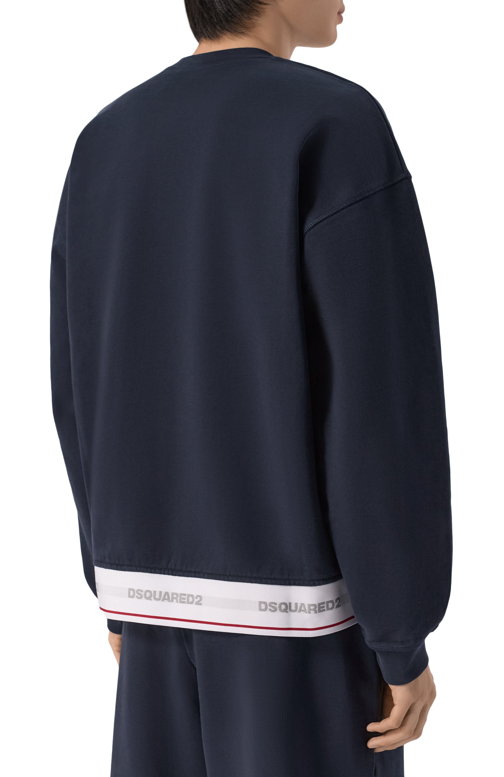 Хлопковый свитшот DSQUARED2 темно-синего цвета по цене 54450 руб., арт. S74GU0961/D25028, фото 4 Хлопковый свитшот DSQUARED2, арт. S74GU0961/D25028, фото 4