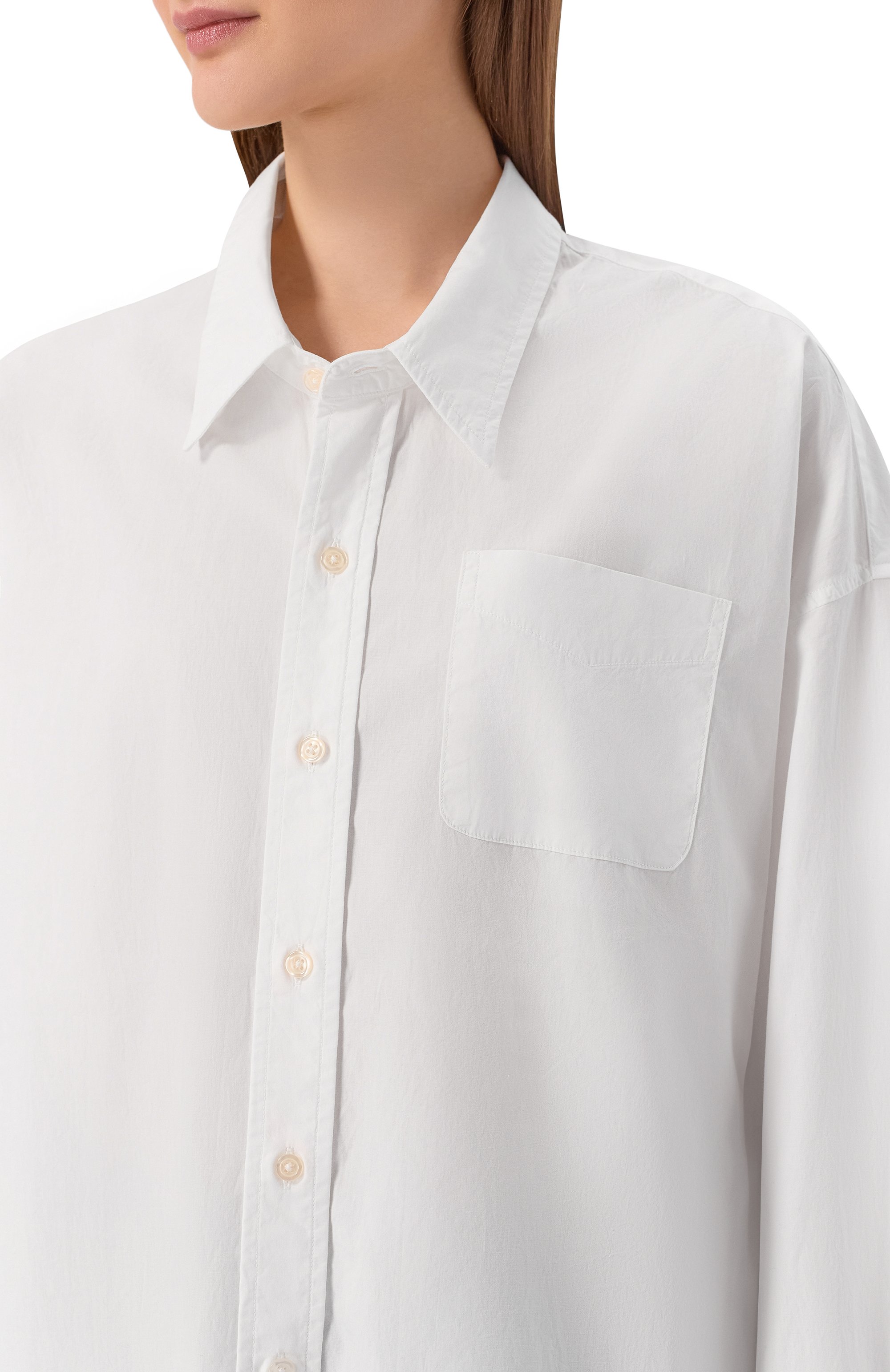 Хлопковая рубашка R13 белого цвета по цене 35700 руб., арт. R13W7469-001, фото 5 Хлопковая рубашка R13, арт. R13W7469-001, фото 5