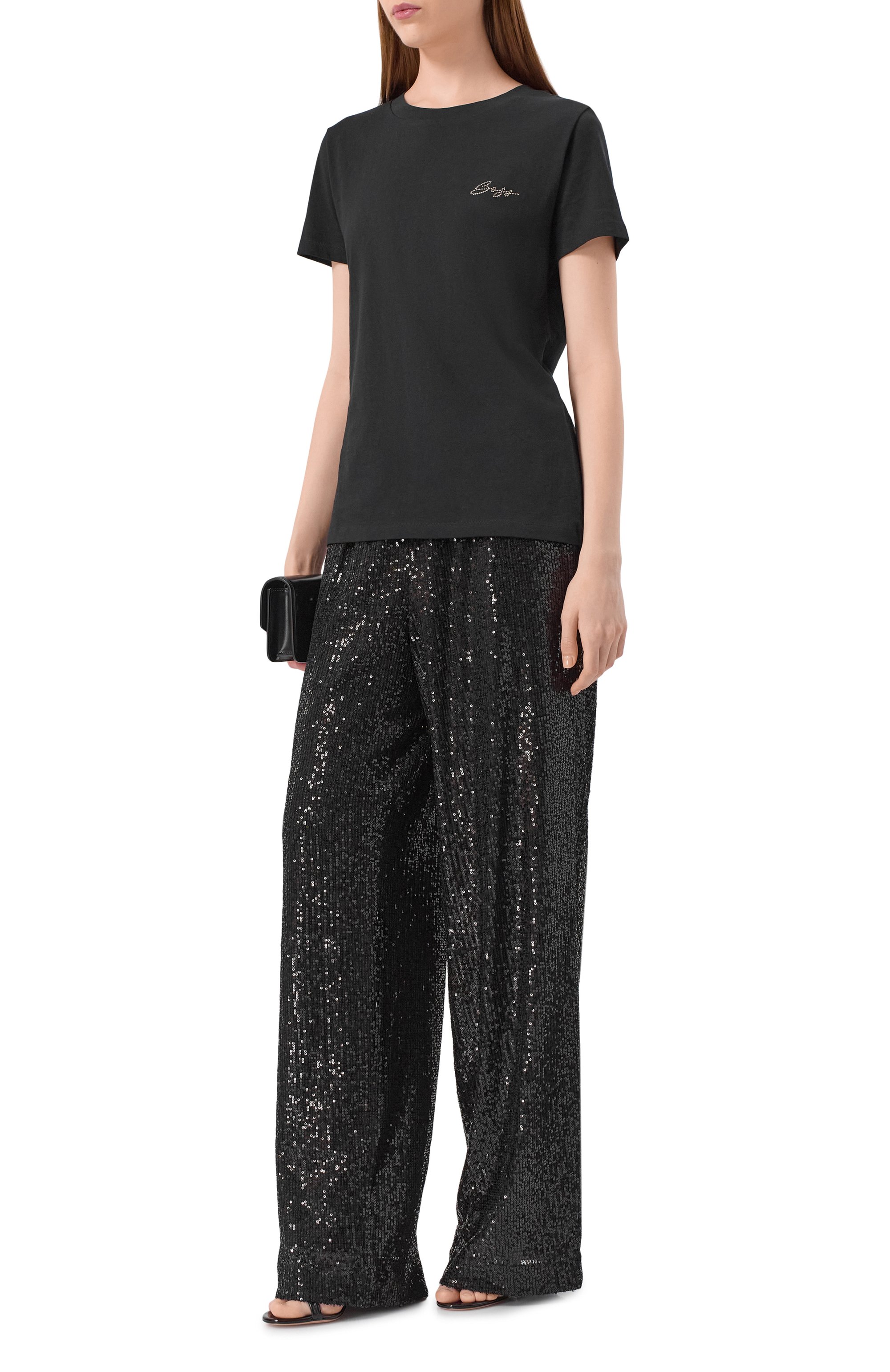 Брюки с отделкой пайетками BOSS ORANGE, арт. 50548327, фото 2