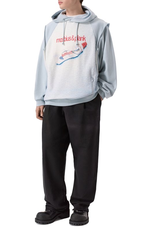 Хлопковое худи Undercover UC2E4803-1 Голубой  UC2E4803-1 Фото 2