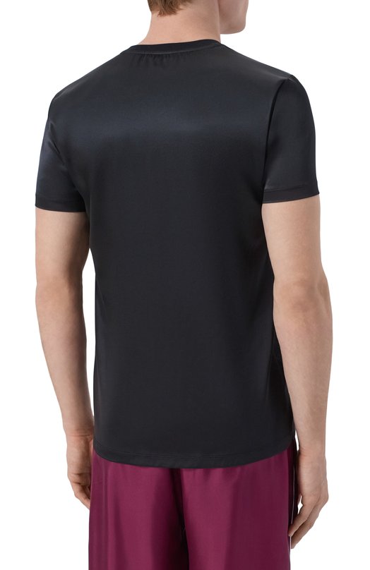 Шелковая футболка Kiton UNWM019K0760H Чёрный  UNWM019K0760H Фото 4