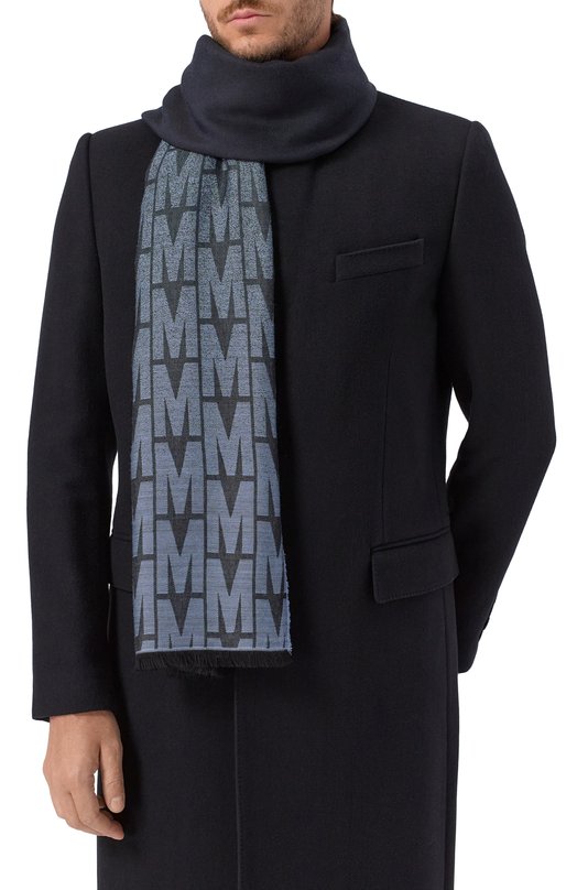 Шарф из вискозы и шерсти Moschino 50231/M5854 Синий  50231/M5854 Фото 2