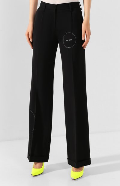 Брюки из вискозы OFF-WHITE черного цвета по цене 62300 руб., арт. 0WCA102S20FAB0041000, фото 3 Брюки из вискозы OFF-WHITE, арт. 0WCA102S20FAB0041000, фото 3
