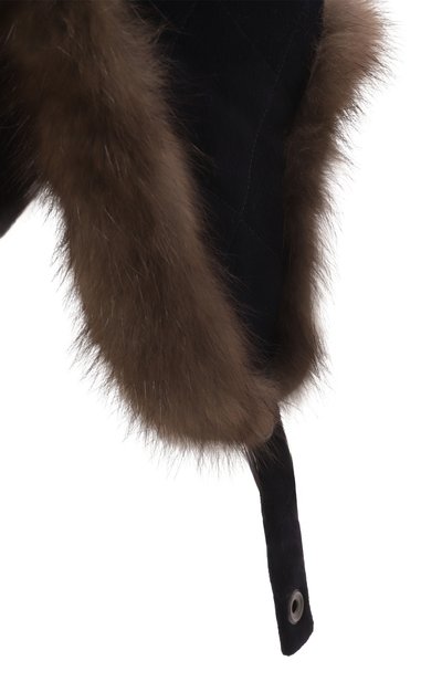 Кашемировая шапка-ушанка с мехо м соболя BLACK SABLE, арт. BS-005F4, фото 3