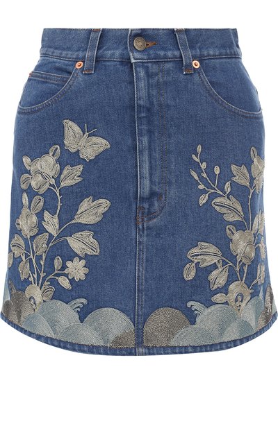 Джинсовая мини-юбка с контрастной отделкой GUCCI, арт. 481449/XR653, фото 1