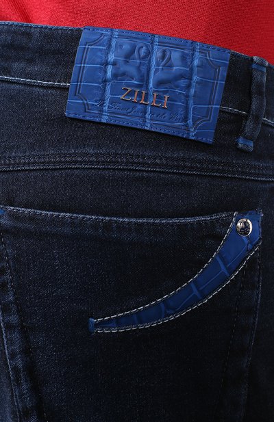 Джинсы с отделкой из кожи аллигатора ZILLI, арт. MCR-00010-DEJA1/R001/AMIS, фото 5